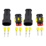 02 Pares Conector Plug Automotivo 2 Pinos Impermeável Reparo