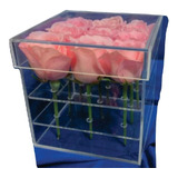 Caja Para 9 Rosas En Acrilico C/tapa Regalo Sorpresa Love