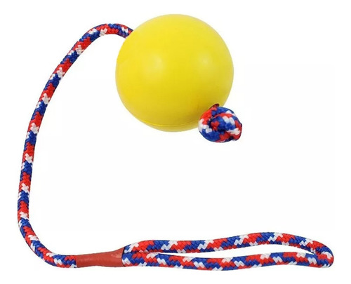 Juguete Pelota Con Cuerda Para Perro Chica Resistente Er058 Color Amarillo