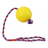 Juguete Pelota Con Cuerda Para Perro Chica Resistente Er058 Color Amarillo