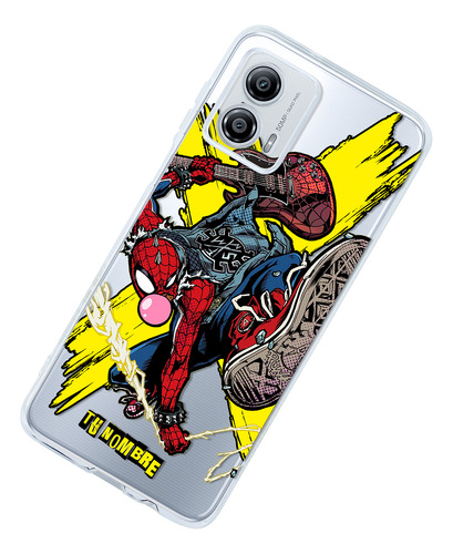 Funda Para Motorola Spiderman Spiderpunk Con Nombre