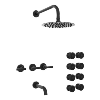 Grifería Ducha Hidromet Sun Lever 3 Vías Black Acabado Mate Negra | Envío gratis