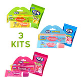 Kit C/3 Hidratante Gloss Labial Fini Banana Beijo Dentadura