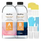 Nicpro - Kit De Resina Epoxi Transparente De 64 Onzas, Sumin