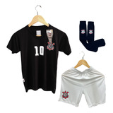 Conjunto Infantil Corinthians Decote V - Revedor Kit 3 Peças