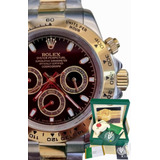 Relogio Rolex Daytona Preto Misto Dourado B Eta 3035 Caixa 