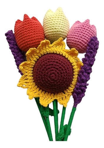 Ramo De Flores Surtidas En Crochet N6