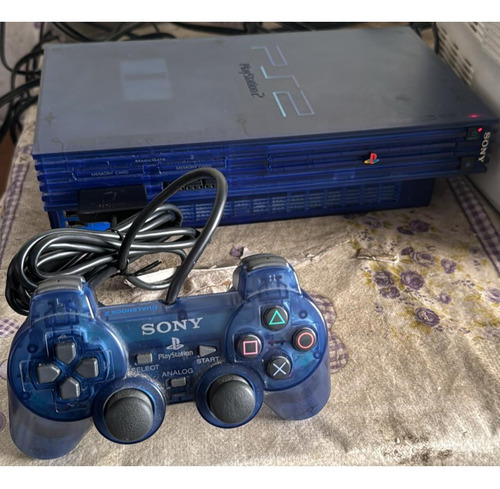 Playstation 2 Fat Ocean Blue Scph-37000 Destravado Matrix Conservado Para Coleção Top Demais