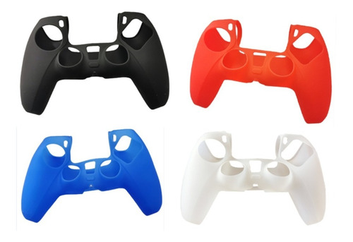 Capa Case De Silicone Controle Ps5 + Par De Grips Borracha 