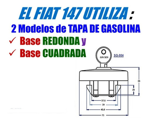 Tapa Gasolina Fiat 147 Uno Con Llave Boca Redonda Foto 5