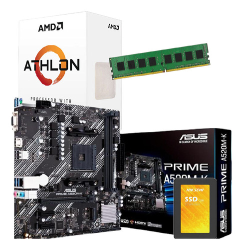 Combo Actualización Pc Amd Athlon 3000g + 16 Gb + Ssd 480