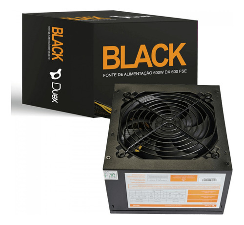 Fonte Pc Alimentação Atx Preto 110v 220v 600w Duex Dx 600fse