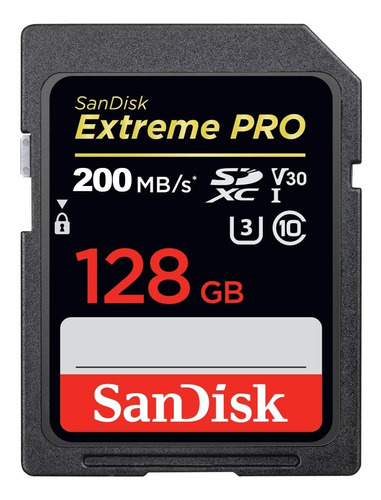 Cartão Memória Sdxc Sandisk 128gb Extreme Pro V30 200mbs