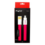 Cable Fujitel Usb A Micro Usb 1mt Plano Imantado Pink Fx Color Rosa