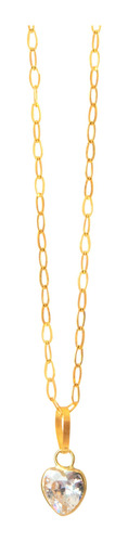 Cordão Femino Bailarina Ouro 18 K 750 60cm Pingente Coração