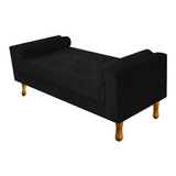 Recamier Baú Félix King Size 195cm Suede Preto - Ds Moveis