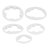 Set 5 Cortadores Nubes Fondant, Plástico, Repostería.