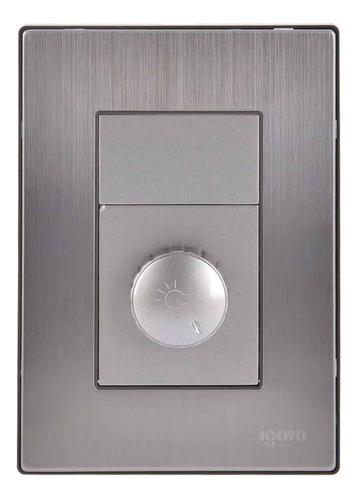 Placa Con Dimmer, Acero Inoxidable Plata/oxford Igoto Color Plata