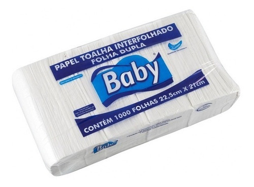 Papel Toalha Interfolhado Baby Folha Dupla C/1000 Folhas