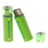 Pack 2 Pilas Recargables Usb Pila Aa Recargable 2000 Mah