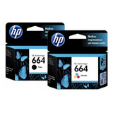 Hp Combo Cartuchos Tinta Original #664 Negro+#664 Tricolor