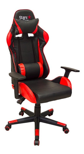 Cadeira Star Game Performer Reclinável Preta E Vermelho Wg-03