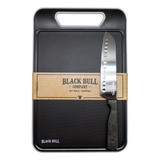 Set Tabla Para Cortar + Cuchillo Santoku 7 Pulgadas Black Bu