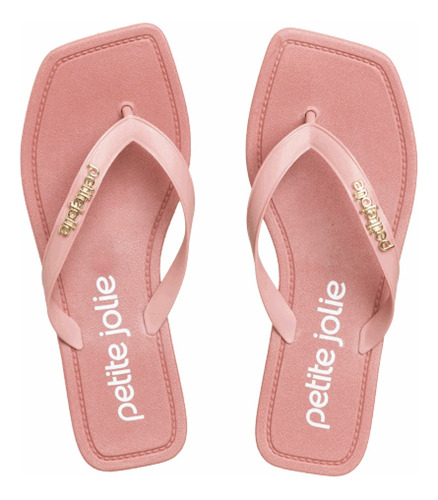 Chinelo Petite Jolie Bico Quadrado Pj6559 Rosa Antigo