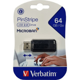 Memoria Usb 2.0 Verbatim Pinstripe  64gb Microban