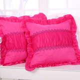 Rosi Ruffle Throw Pillows Patrón De Corazón Acolchado...