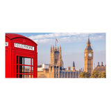 Painel Adesivo Londres Cabine Telefônica Big Ben - 0163pdt