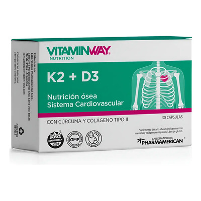 Vitamina K2 + D3 Cápsulas con Cúrcuma y Colágeno Tipo II 30 Unidad | MercadoLibre