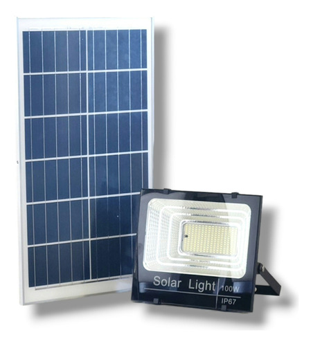 Reflector Solar Led 100w Con Bateria Larga Duracion Hissuma