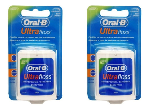 Pack 2 Hilo Dental Ultrafloss Oral-b Sabor Menta 25 m