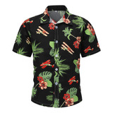 Camisa Hawaiana Vacaciones Hombre Estampado A3898