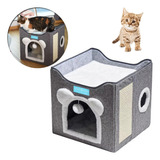 Casa Casinha Cama Pet 2 Gatos Toca Dois Andares Dobravel