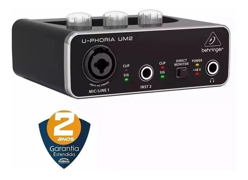 Interface De Áudio Usb U-phoria Um2 Behringer 