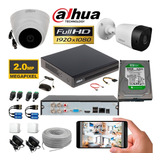 Camaras De Seguridad Dahua Dvr 4ch + 2 Cam 1080p + D.d 500gb