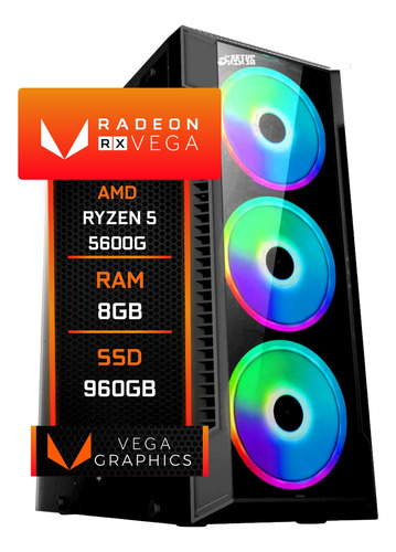 Pc Gamer Cpu Ryzen 5 5600g Vega 7 Ssd 960gb 8gb Ddr4 500w