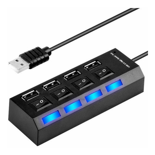 Hub 4 Puertos Multi Usb 2.0 Indicador Luz