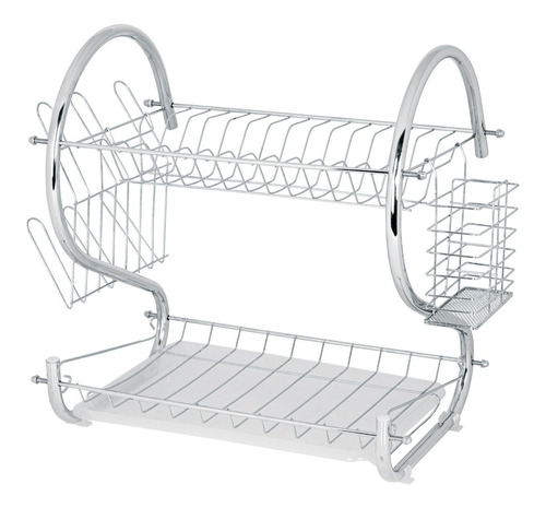 Foset  Etr-2 Escurridor De Acero 2 Niveles Color Gris