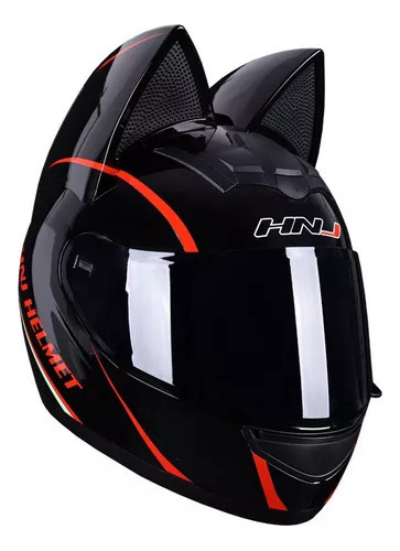 Xts C Casco De Moto Con Orejas De Gato For Mujer,