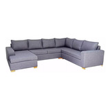 Sillon Esquinero 4 Modulos Premium Simil Cuero Fullconfort