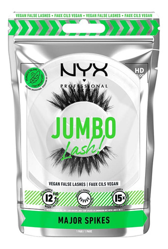 Pestañas Postizas, Jumbo Lash, Nyx Cosmetics Color Major Spikes Espesor 0 Mm Largo 0 Mm Tipo De Curvatura C