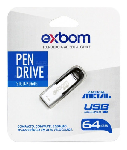 Pendrive 64gb Usb Armazenamento De Dados