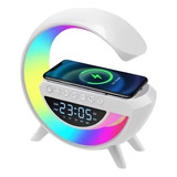 Parlante Bluetooth 3 En 1 Cargador Inalámbrico Lampara Reloj