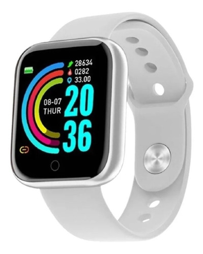 Relógio Inteligente Smart Watch D20 Y68 Bluetooth Usb Branco
