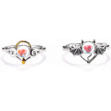 Anillos De Promesa A Juego De Ángel Demonio Para Parejas, Me