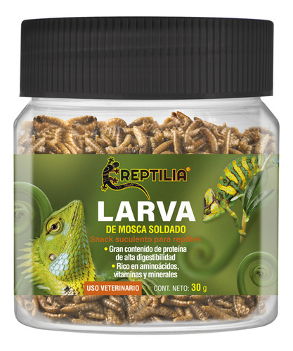 Reptilia Alimento Para Reptiles Larva De Mosca Soldado 30 Gr