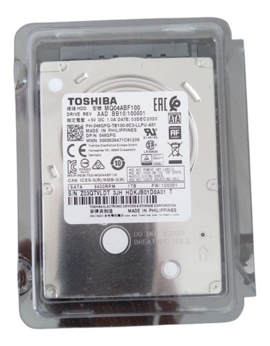 Disco Duro Interno Toshiba Mq04abf Series Mq04abf100 1tb